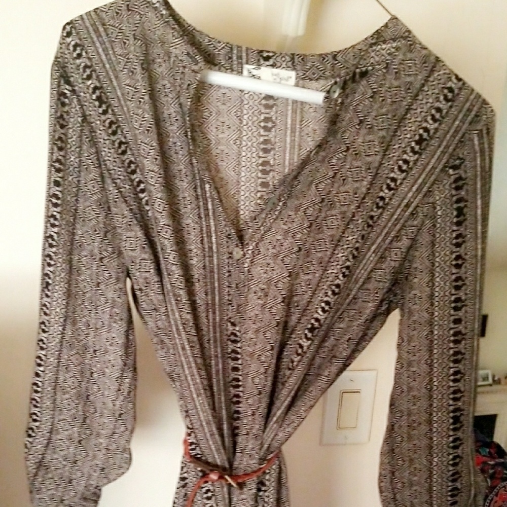 Blouse with rope belt